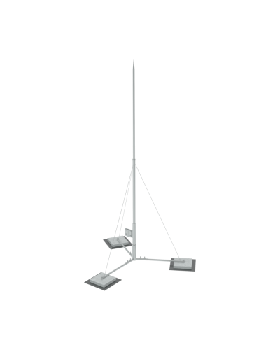 Вольностоящая молниеприемная мачта составная H6,1 м неразборное основание HD КМ-Профиль (TVMR-H6.1 HD) в Чебоксарах Монтажные материалы Pintop.ru