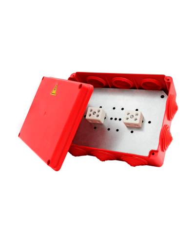 Коробка распределительная огнестойкая КРОПС-П6, IP55, габаритные размеры 240х195х90 мм, для кабелей сечением до 4 мм2, 40 клемм КМ-Профиль (FRJB-KM-P6-4-40-КРОПС-IP55) в Чебоксарах Распределительные коробки Pintop.ru