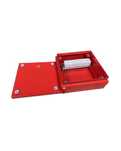 Коробка распределительная огнестойкая КРОПС, IP65, габаритные размеры 150х150х80 мм, для кабелей сечением до 10 мм2, 6 клемм КМ-Профиль (FRJB-KM-ST5-10-06-КРОПС-IP65) в Чебоксарах Распределительные коробки Pintop.ru