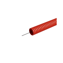 Труба гофрированная ПНД лёгкая d32 мм с зондом трудногорючая безгалогенная (HFFRLS), (уп. 50 м) КМ-профиль (KM-FRTG-32)