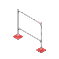 Опорная конструкция для горизонтальных прямоугольных воздуховодов и металлических лотков кабеленесущих систем TECHNORAPTOR FOOT 1500х1500 КМ-профиль (KM-TR-F-SSHRAD-1500-1500)