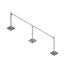 Опорная конструкция для горизонтальных прямоугольных воздуховодов и металлических лотков кабеленесущих систем TECHNORAPTOR STEELFOOT 3000х1000 HD КМ-профиль (KM-TR-STF-SSHRAD-3000-1000 HD)