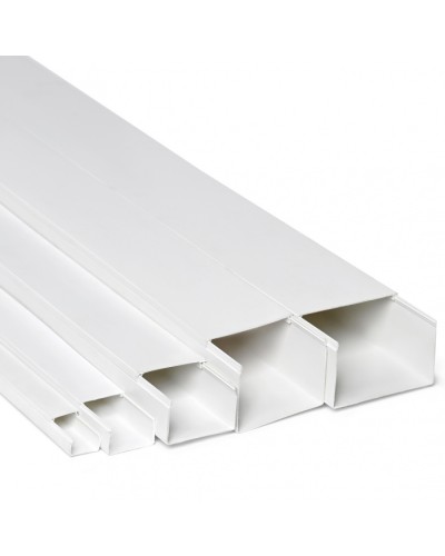 Кабель-канал 40x16x2000, двойной замок, белый (ПожТехКабель) в Чебоксарах Кабель-канал Pintop.ru