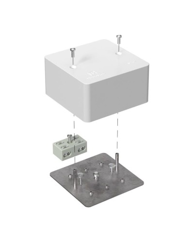 Коробка огн. разв. для каб-канала Е15-Е60 RAL9003 85х85х45 (44 шт/кор) Промрукав (40-0460-FR6.0-4-2-Р) в Чебоксарах Распределительные коробки Pintop.ru