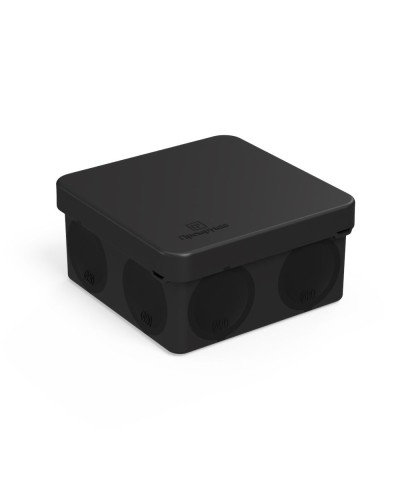 Коробка распред. 60-0210-9005м двухкомп. безгалогенная (HF) черная 80х80х40 (8шт/уп) Промрукав (60-0210-9005м) в Чебоксарах Распределительные коробки Pintop.ru