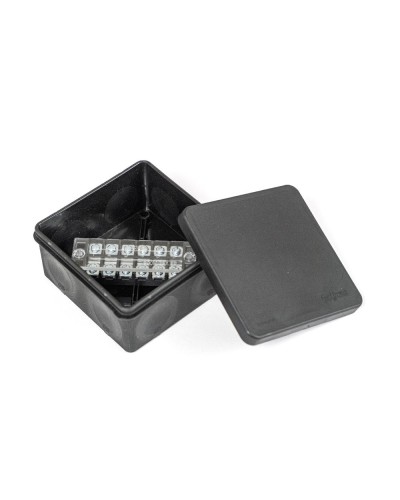 Коробка распред. двухкомп. (HF) 100х100х50 черная Промрукав (PR80.0173) в Чебоксарах Распределительные коробки Pintop.ru