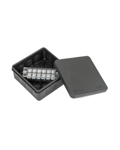 Коробка распред. двухкомп. (HF) 100х100х40 черная Промрукав (PR80.0171) в Чебоксарах Распределительные коробки Pintop.ru