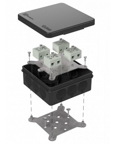 Коробка огнестойкая для о/п двухкомпонентная 60-0303-9005-FR10.0-8 Е15-Е120 100х100х40 Промрукав (60-0303-9005-FR10.0-8) в Чебоксарах Огнестойкие кабельные линии Pintop.ru