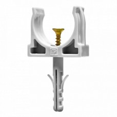 Крепеж-клипса с дюбелем и саморезом серая д25 (100шт/900шт уп/кор) Промрукав (PR13.0217)