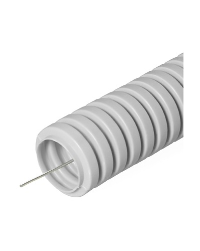 Труба гофрированная ПВХ тяжелая 750 Н серая с/з д20 (100м/4800м уп/пал) Промрукав PR.0120410 в Чебоксарах Труба гофрированная Pintop.ru