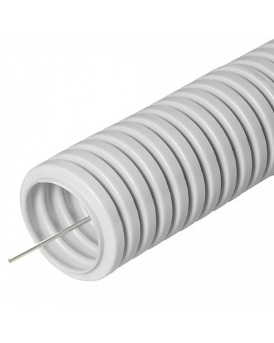Труба гофрированная ПВХ легкая 350 Н серая с/з д25 (10м/уп) Промрукав (PR.012531М10) в Чебоксарах Труба гофрированная Pintop.ru