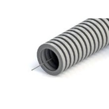 Труба гофрированная ПНД лёгкая 350 Н безгалогенная (HF) стойкая к ультрафиолету серая с/з д32 (25м/1375м уп/пал) Промрукав PR02.0132