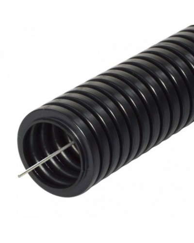 Труба гофрированная ПА стойкая к ультрафиолету (УФ) черная с/з д63 (15м/уп) Промрукав (PR02.0210) в Чебоксарах Труба гофрированная Pintop.ru