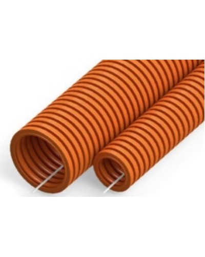 Труба гофрированная ПНД тяжёлая 750 Н безгалогенная (HF) оранжевая с/з д63 (15 м/360 м уп/пал) Промрукав (PR02.0213) в Чебоксарах Труба гофрированная Pintop.ru