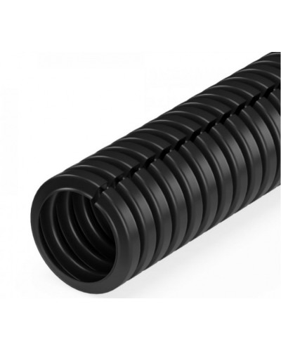 Труба гофрированная ПП лёгкая 350 Н безгалогенная (HF) разрезная черная д20 (25м/уп) Промрукав (PR02.0246) в Чебоксарах Труба гофрированная Pintop.ru