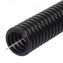 Труба гофрированная ПА негорючая (НГ) стойкая к ультрафиолету (УФ) черная с/з д16 (25м/уп) Промрукав (PR02.0265)