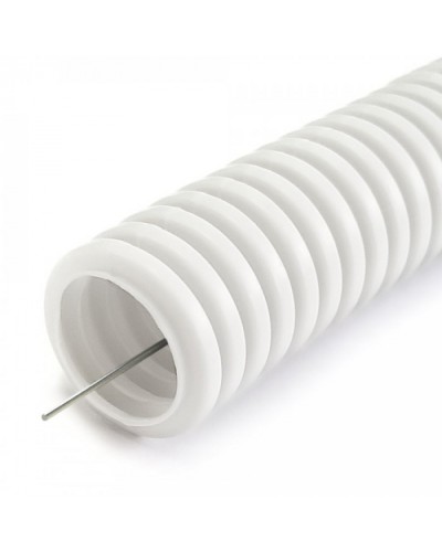 Труба гофр ПЛЛ легкая безгалогенная (HF) негорючая (НГ) белая с/з d20 мм (50м/уп) Промрукав (PR02.0331) в Чебоксарах Труба гофрированная Pintop.ru