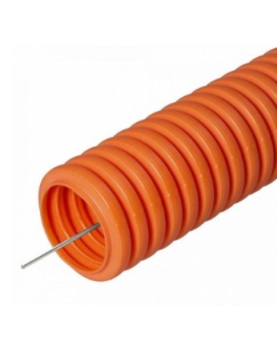 Труба гофрированная ПНД лёгкая 350 Н безгалогенная (HF) оранжевая с/з д40 (15м/960м уп/пал) Промрукав (PR.024061) в Чебоксарах Труба гофрированная Pintop.ru