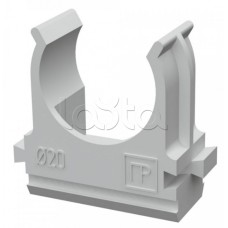 Крепеж-клипса для труб АБС-пластик в п/э д20 (100шт/1500шт уп/кор) Промрукав (PR.02620)