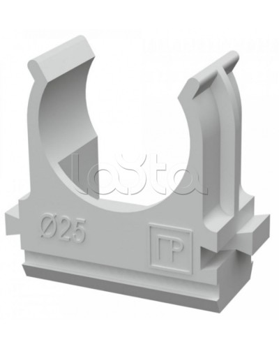 Крепеж-клипса для труб АБС-пластик в п/э д25 (100шт/1000шт уп/кор) Промрукав (PR.02625) в Чебоксарах Держатели, клипсы, скобы Pintop.ru