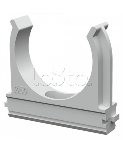 Крепеж-клипса для труб АБС-пластик в п/э д50 (10шт/200шт уп/кор) Промрукав (PR.02650) в Чебоксарах Держатели, клипсы, скобы Pintop.ru