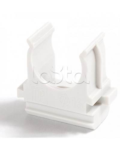 Крепёж-клипса для труб Полистирол белая д40 (15шт/300шт уп/кор) Промрукав (PR.02740б) в Чебоксарах Держатели, клипсы, скобы Pintop.ru