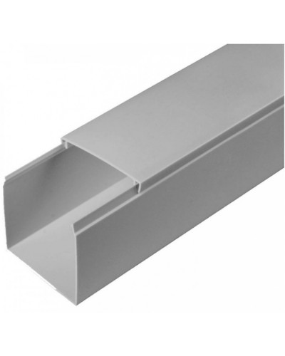 Кабель-канал серый RAL 7035 2-й замок в п/э 60х60 (24м/уп) Промрукав (PR03.0078) в Чебоксарах Кабель-канал Pintop.ru