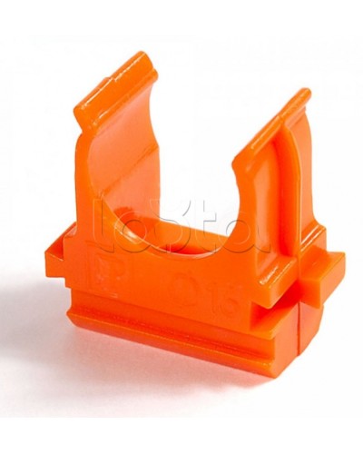 Крепёж-клипса для труб АБС-пластик оранжевая д16 в малой упаковке (10шт/1000шт уп/кор) Промрукав (PR13.0066) в Чебоксарах Держатели, клипсы, скобы Pintop.ru