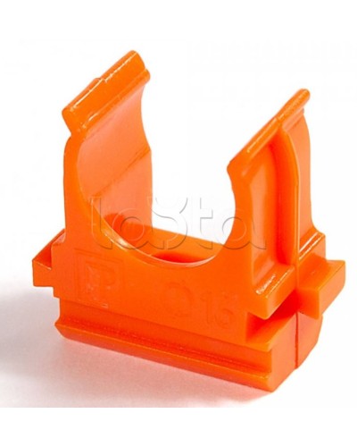 Крепёж-клипса для труб АБС-пластик оранжевая д25 в малой упаковке (10шт/500шт уп/кор) Промрукав (PR13.0068) в Чебоксарах Держатели, клипсы, скобы Pintop.ru