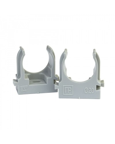 Крепеж-клипса для труб для монтажного пистолета серая в п/э д20 (100шт/900шт уп/кор) Промрукав PR13.0120 в Чебоксарах Держатели, клипсы, скобы Pintop.ru
