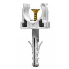 Крепеж-клипса с дюбелем и саморезом серая д16 (100шт/1500шт уп/кор) Промрукав (PR13.0215)