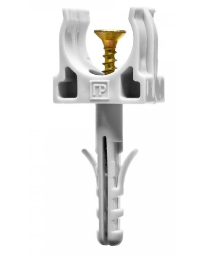 Крепеж-клипса с дюбелем и саморезом серая д16 в малой упаковке (10шт/900шт уп/кор) Промрукав (PR13.0307) в Чебоксарах Крепеж: Дюбели, шурупы, саморезы Pintop.ru