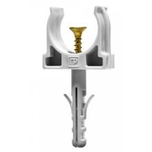 Крепеж-клипса с дюбелем и саморезом серая д20 в малой упаковке (10шт/900шт уп/кор) Промрукав (PR13.0308)