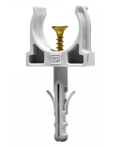 Крепеж-клипса с дюбелем и саморезом серая д20 в малой упаковке (10шт/900шт уп/кор) Промрукав (PR13.0308) в Чебоксарах Крепеж: Дюбели, шурупы, саморезы Pintop.ru