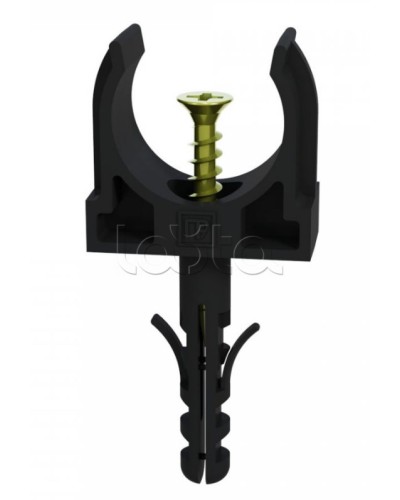 Крепеж-клипса с дюбелем и саморезом черная д20 в малой упаковке (10шт/900шт уп/кор) Промрукав (PR13.0312) в Чебоксарах Крепеж: Дюбели, шурупы, саморезы Pintop.ru