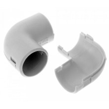 Соединитель угловой разборный д20 безгалогенный (HF) атмосферостойкий серый (50шт/800шт уп/кор) Промрукав (PR13.0361)