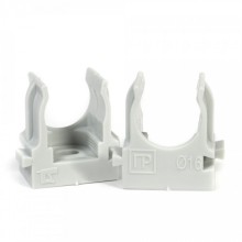 Крепеж-клипса для труб для монтажного пистолета серая в гофроящике d16 мм (1400шт/кор) Промрукав (PR13.0452)