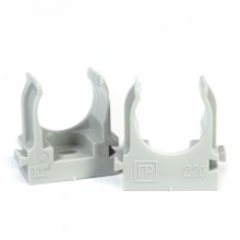 Крепеж-клипса для труб для монтажного пистолета серая в гофроящике d20 мм (1200шт/кор) Промрукав (PR13.0453)