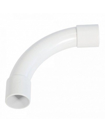 Соединитель угловой белый d20 мм (5шт/300шт уп/кор) Промрукав (PR13.0464) в Чебоксарах Повороты, муфты, тройники Pintop.ru