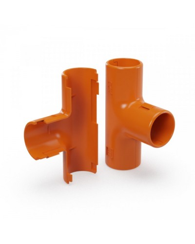 Тройник разборный оранжевый d25 мм (30шт/300шт уп/кор) Промрукав (PR13.1160) в Чебоксарах Повороты, муфты, тройники Pintop.ru