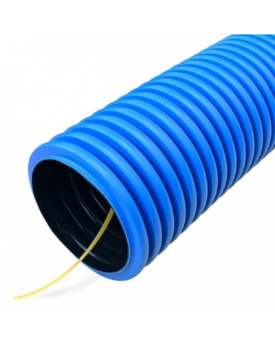 Труба гофрированная двустенная ПНД гибкая тип 750 (SN29) с/з синяя д63 (100м/уп) Промрукав (PR15.0046) в Чебоксарах Труба гофрированная Pintop.ru