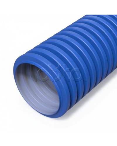 Труба гофр двустенная ПНД гибкая вентиляционная голубая (RAL 5012) d75 мм (50м/уп) Промрукав (PR15.0280) в Чебоксарах Труба гофрированная Pintop.ru