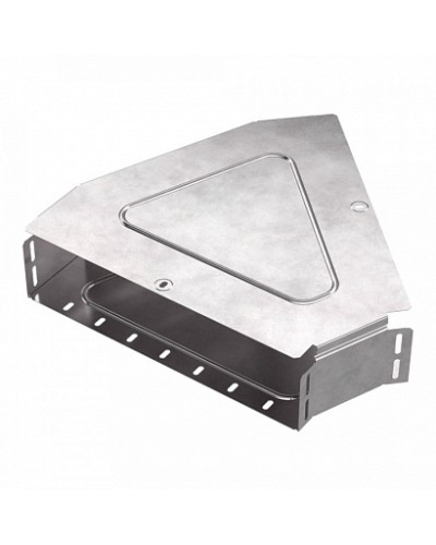 Угол горизонтальный 45 градусов с крышкой Стандарт 400х100 Промрукав (PR16.0615) в Чебоксарах Аксессуары для лотков Pintop.ru