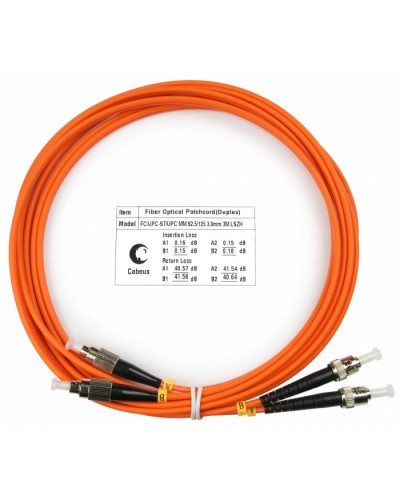 Шнур оптический duplex FC-ST 62,5/125 mm 3м LSZH Cabeus FOP-62-FC-ST-3m в Чебоксарах Патч-корды оптические Pintop.ru