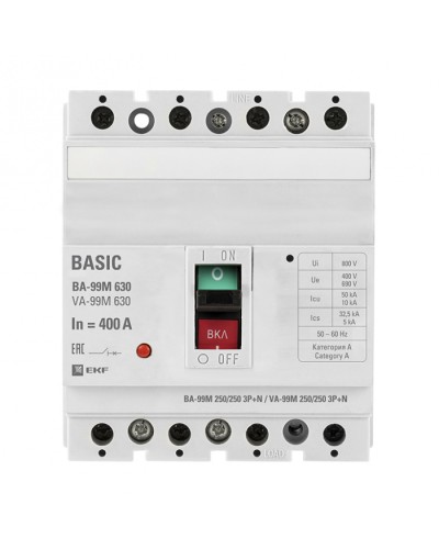 Выключатель автоматический ВА-99М 630/400А 3P+N 50кА EKF PROxima (mccb99-630-400m-4P) в Чебоксарах Электротехническое оборудование Pintop.ru