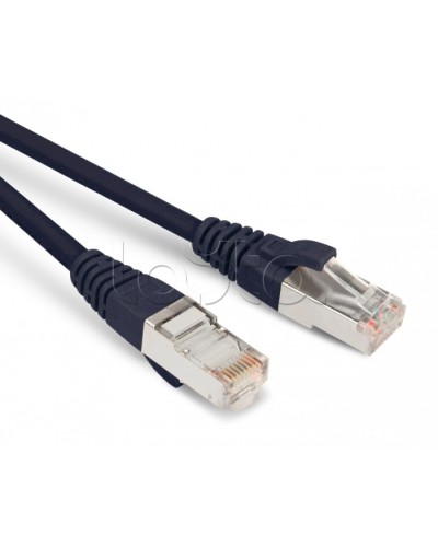 Патч-корд экранированный Hyperline PC-LPM-STP-RJ45-RJ45-C5e-5M-LSZH-BK в Чебоксарах Патчкорды (медные) Pintop.ru