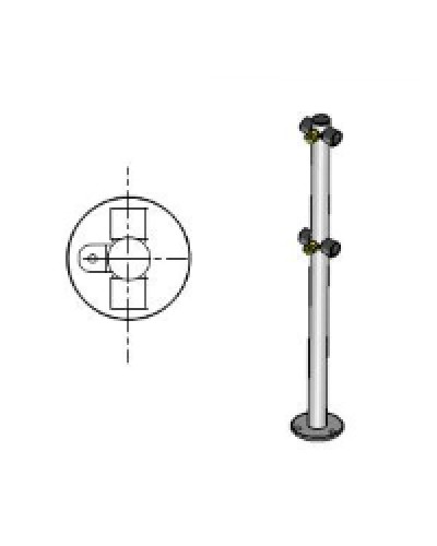 Стойка ограждения с 2-мя полупетлями под поворотную створку или секцию Т-образная по 2 муфты слева и справа Oxgard Стойка ограждения с 2-мя полупетлями Т-образная (ВЗР 1996.09.21) в Чебоксарах Ограждения Pintop.ru
