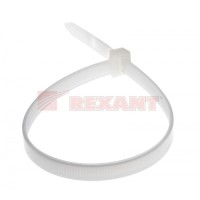 Хомут-стяжка нейлоновый, широкий 8х300 мм белый (100шт/уп) REXANT 07-0302