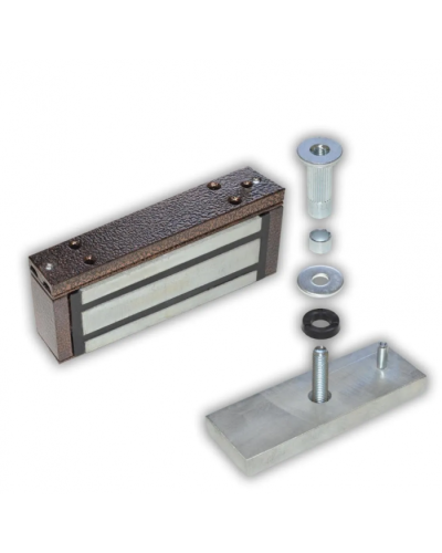 Замок электромагнитный Олевс М1-200 с планкой коричневый в Чебоксарах Электромагнитные замки Pintop.ru